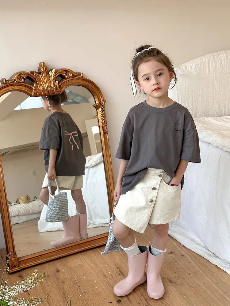 Kids Clothes Girl Children Short Sleeved Girl Clothes Summer T Shirt Tops Children Clothing  Boy Cloth Ropa De Niña Ropa De Niño