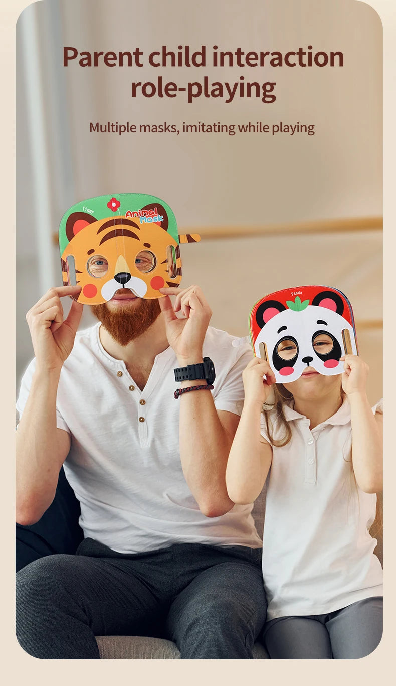Kids Cloth Book Mask Cloth Book Animal Theme Cute Modeling Baby Toy Character Fun Party Game Birthday Festival Gift