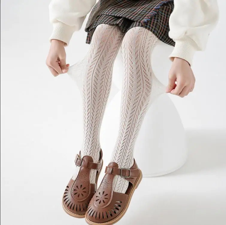Girls Tights Princess Fishnet Cotton Baby Girl's One-Piece Pantyhose Baby Spring Summer New Style Trousers Lace Stocking