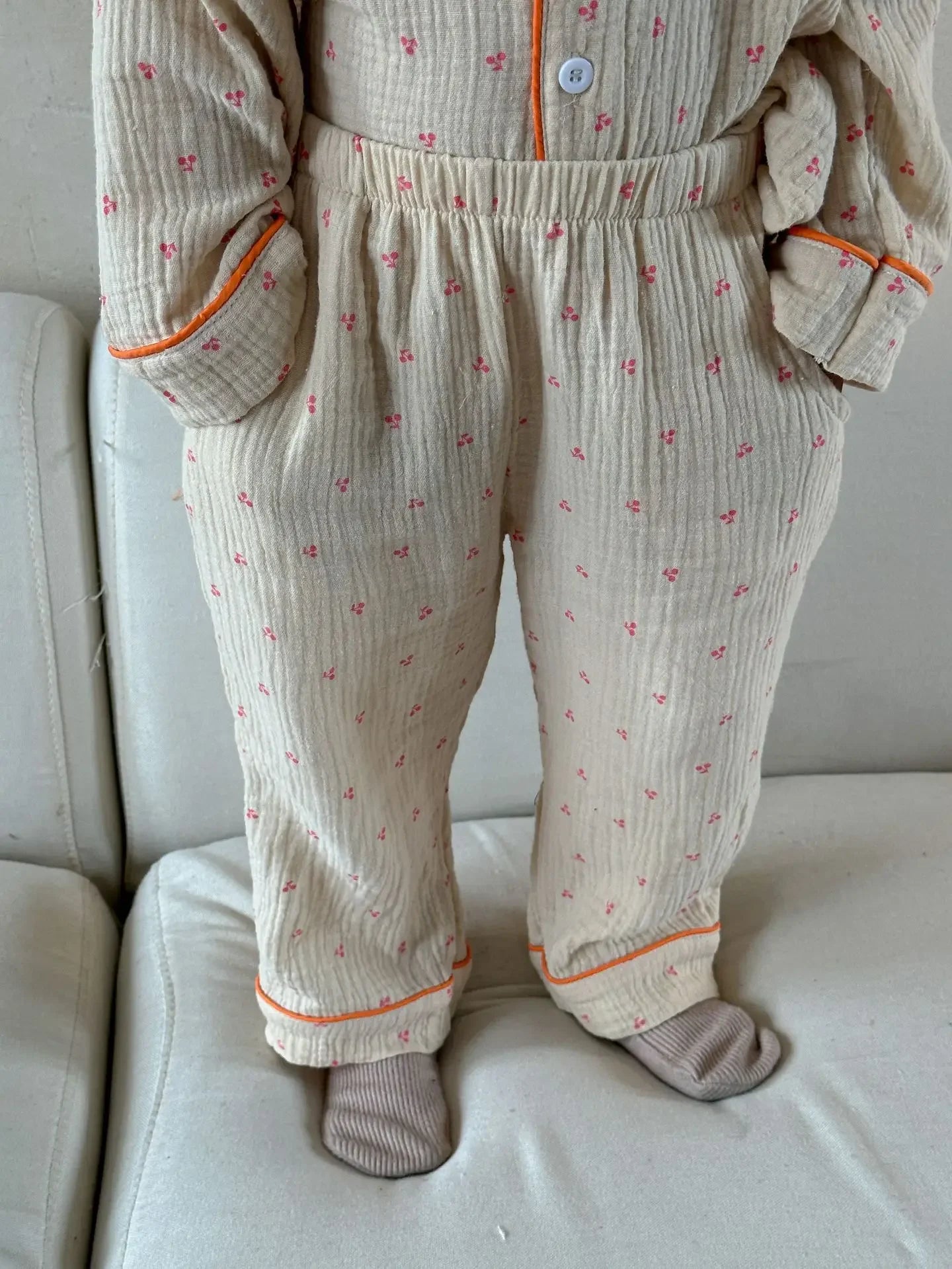 Pajama Sets New Spring Autumn Season Pure Cotton Gauze Baby Long Sleeved Girl Boys Childrens Clothing Sleepwear