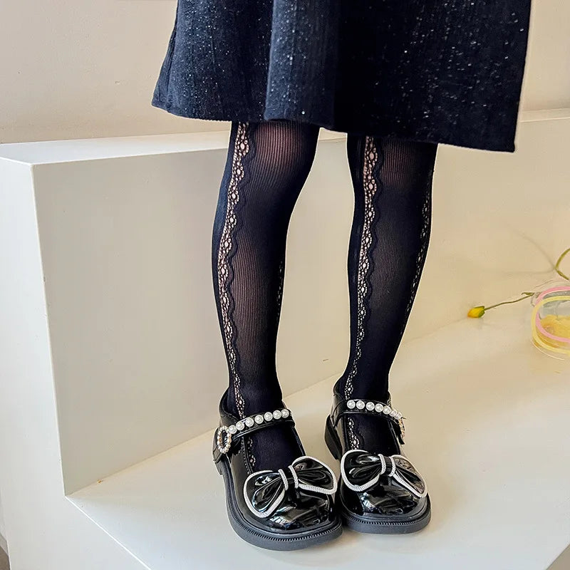 Girls Tights Princess Fishnet Cotton Baby Girl's One-Piece Pantyhose Baby Spring Summer New Style Trousers Lace Stocking