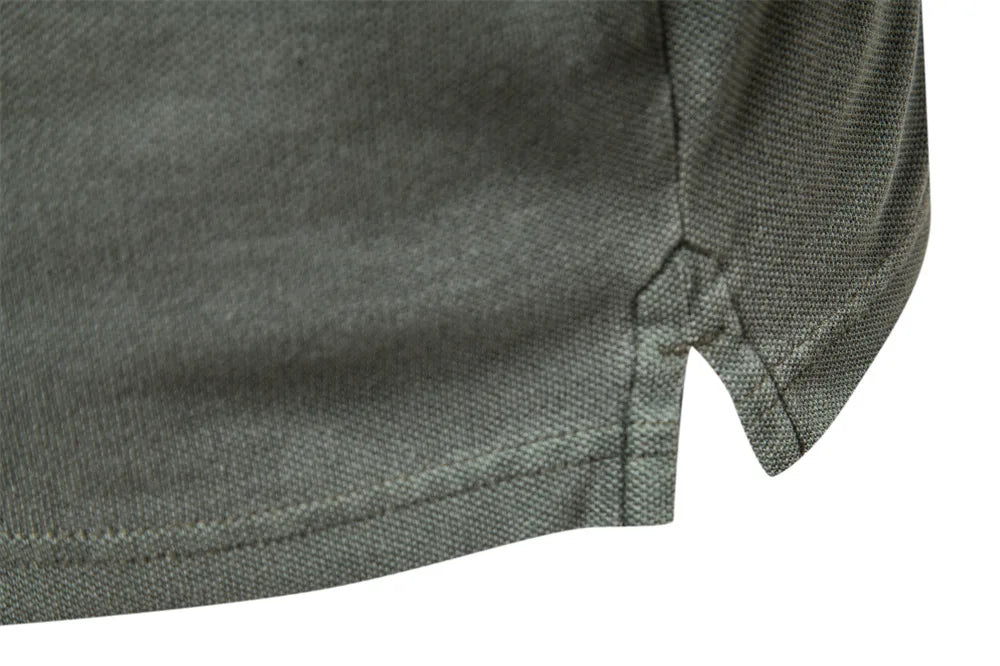2025 Men's Summer Short Sleeve Lapel Polo Shirts 100% Cotton Solid Slim T-shirts Fashion Casual Business Golf Sport Tops for Men