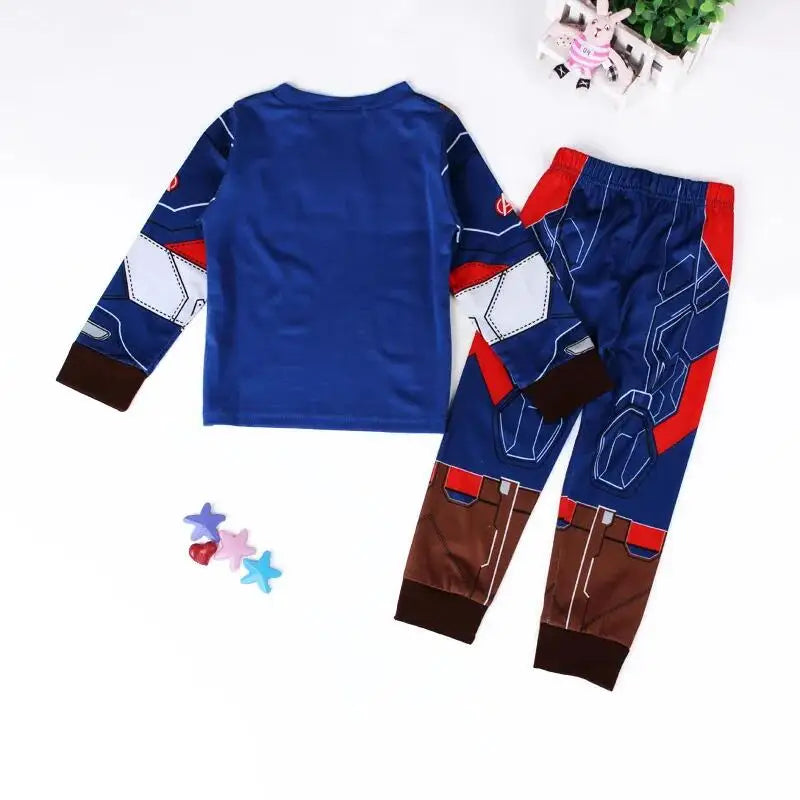 Iron Man Spiderman Avengers Pajama Set Superhero Cosplay Costume Pyjama Long Sleeve Home Sleepwear Nightwear Christmas Suit