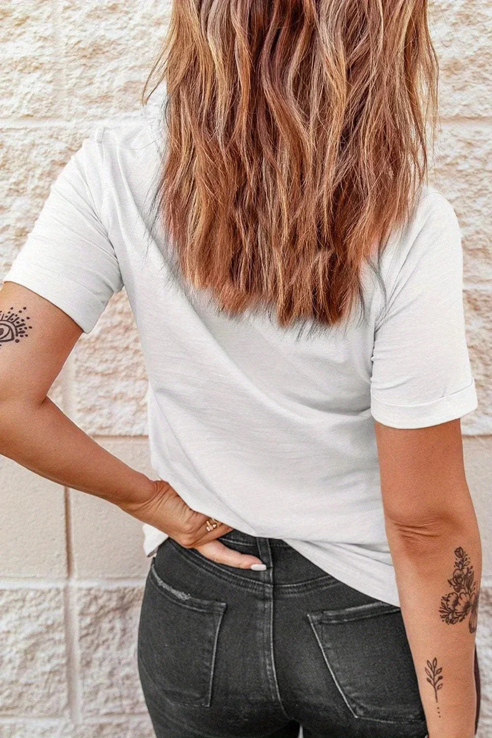 Tshirt Heart Print T-Shirt Short Sleeve Crew Neck Casual Top for Summer Spring Women's Clothing Aesthetic Clothes