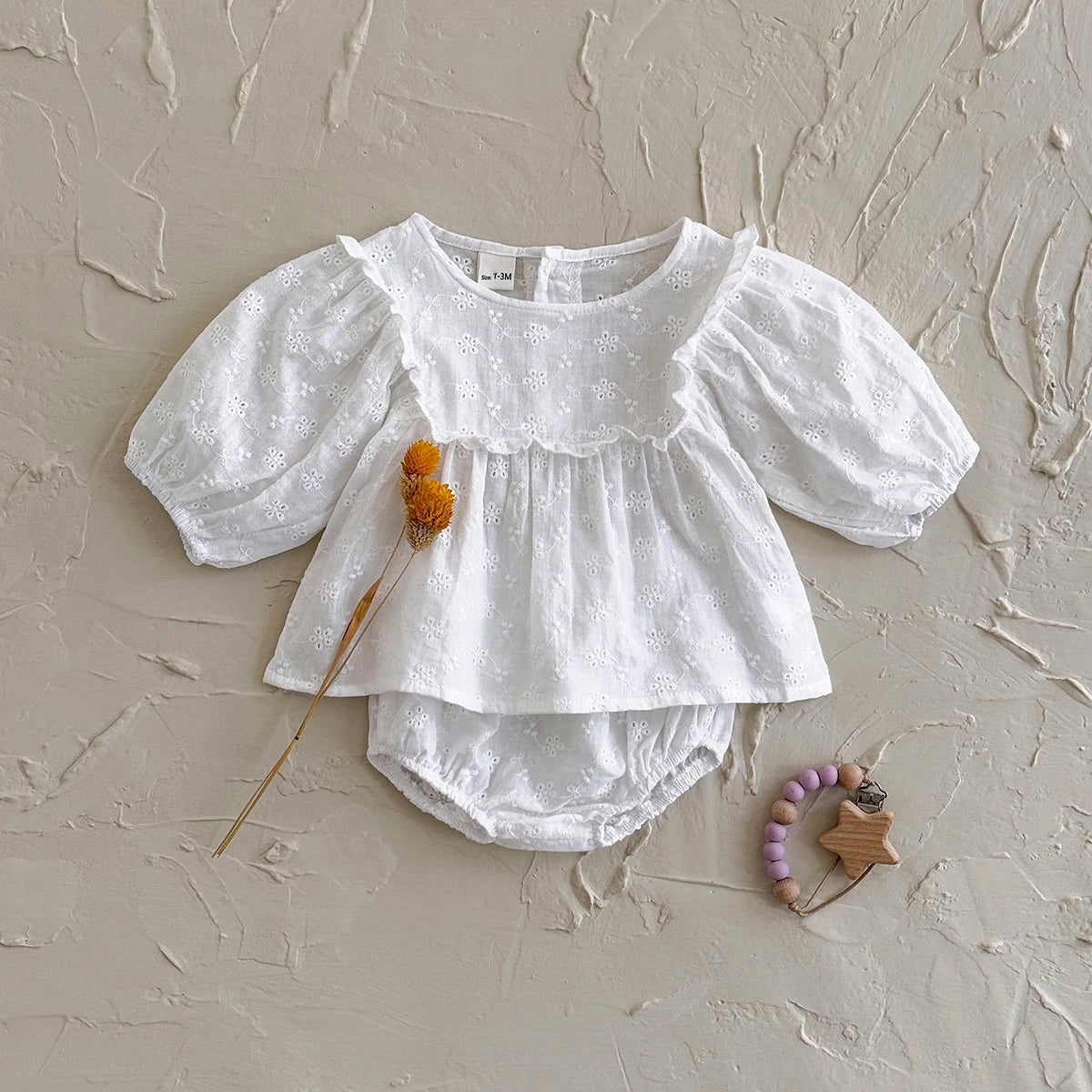 Summer Baby Clothing Sets Flower Embroidered T-shirts+Elasctic Triangle Shorts Kids Casual Clothes Suit 0-3Y