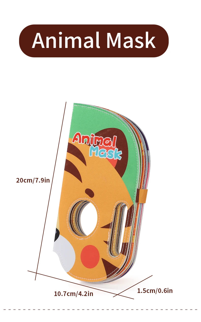 Kids Cloth Book Mask Cloth Book Animal Theme Cute Modeling Baby Toy Character Fun Party Game Birthday Festival Gift