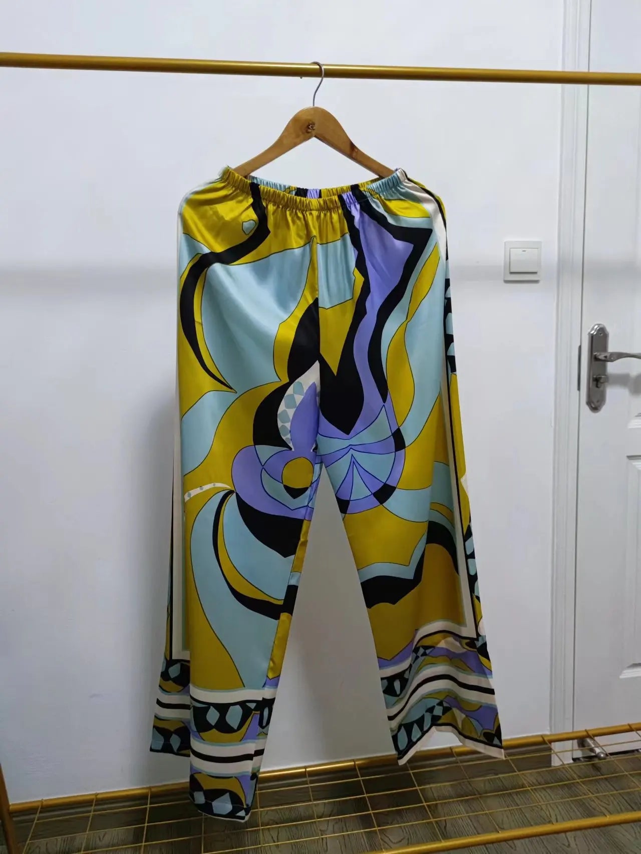 Fashion Women's Print Pajama Set 2 Pieces with Pants Spring Ladies Sleepwear Long Sleeve Pijama Suit Can Be Wear Outside 2024