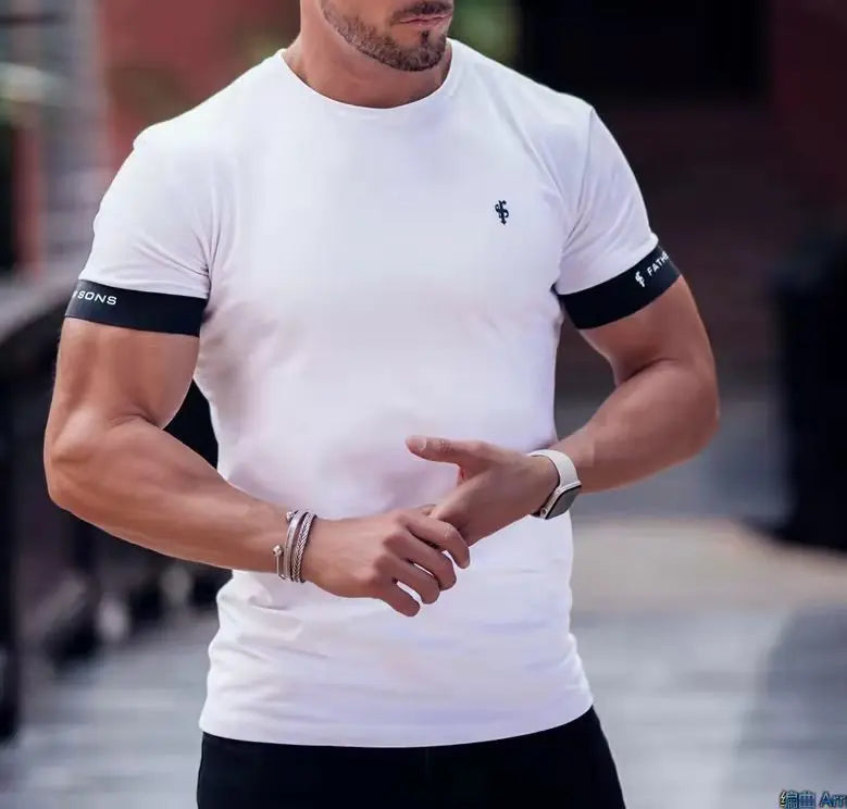 Fitness Sports Long Sleeve T Shirt Men Slim Breathable Casual Elastic Training Coat Spring And Autumn New Style