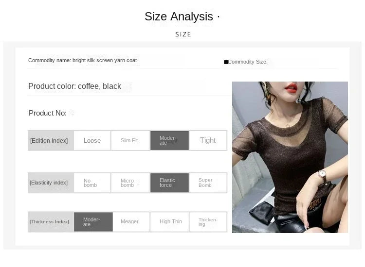 Summer Women Clothing 2025 New Half-sleeved Fashionable Short-sleeved T-shirt Hollow Mesh Top Lace Pullover