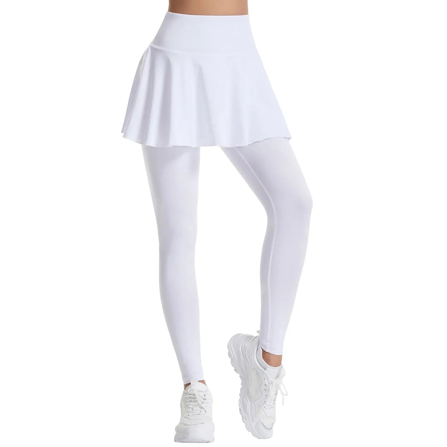Pants Skirt Combined in One Sweatpants Women's Pocket High Waist Belly Stretch Tight Nine-point Leggings Yoga Pants