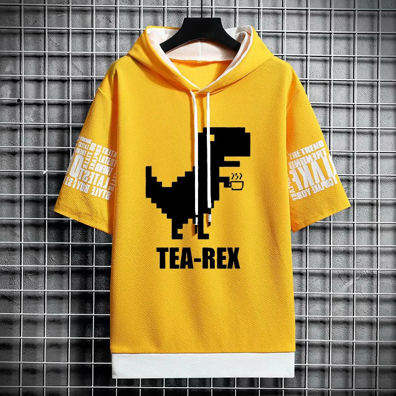 T Shirt for Men Clothing Streetwear Hoodies Korea 반팔티 Hat T-shirt Print Oversized Graphic Casual Tshirt Anime Sports Gym Hoodie