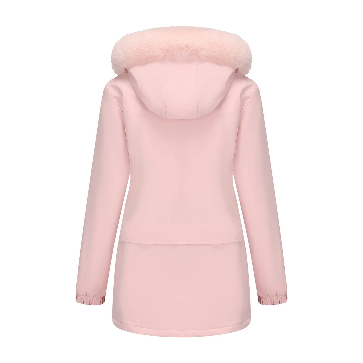 Cotton Coat Women 2025 Winter Mid-length Parka Plus Velvet Korean Style Large Fur Collar Plus Velvet Coat