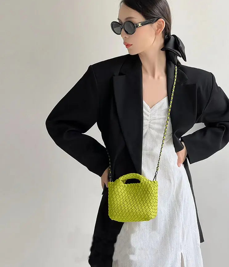 Hanrted Woven  Buet Bag Women's Crossbody Handbag Handheld Basket Bag Sli American Retro Sle Daily Use