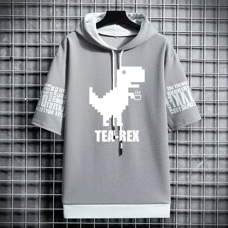 T Shirt for Men Clothing Streetwear Hoodies Korea 반팔티 Hat T-shirt Print Oversized Graphic Casual Tshirt Anime Sports Gym Hoodie