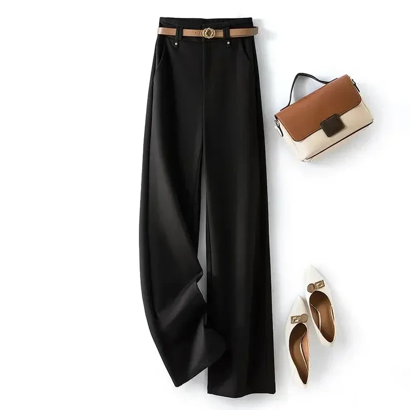 Women's Pants Work Dress Office Tailoring Fluid Female Trousers Wide Leg Straight New in Clothing G Aesthetic Trends 2024 Slacks