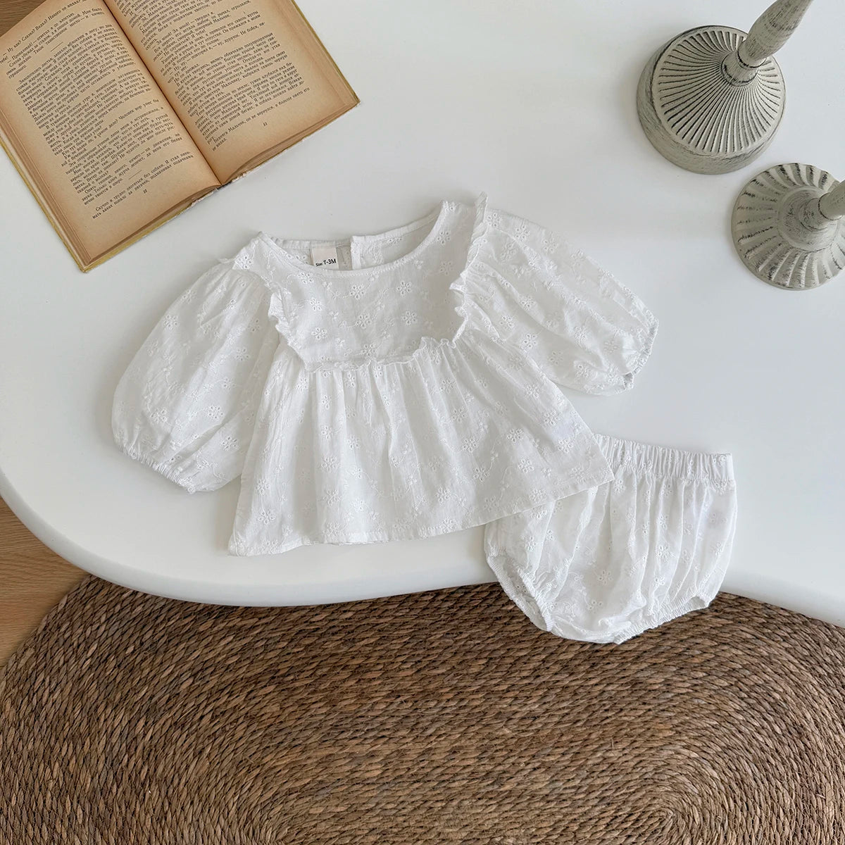 Summer Baby Clothing Sets Flower Embroidered T-shirts+Elasctic Triangle Shorts Kids Casual Clothes Suit 0-3Y