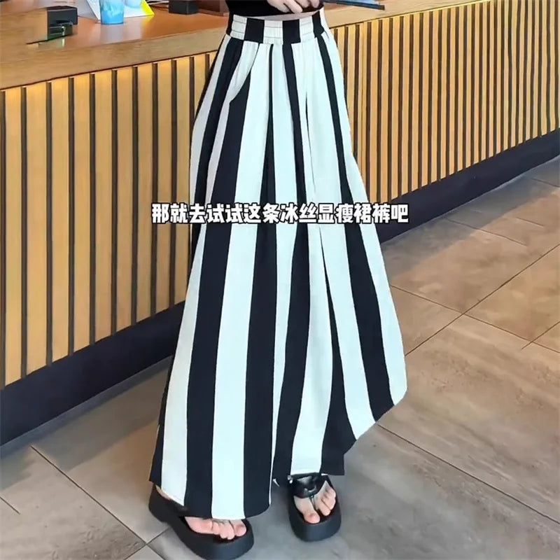 Women Pants 2025 New Striped Wide leg Pants For Female Casual Versatile Fashion Large Size Trousers Female Casual Pants