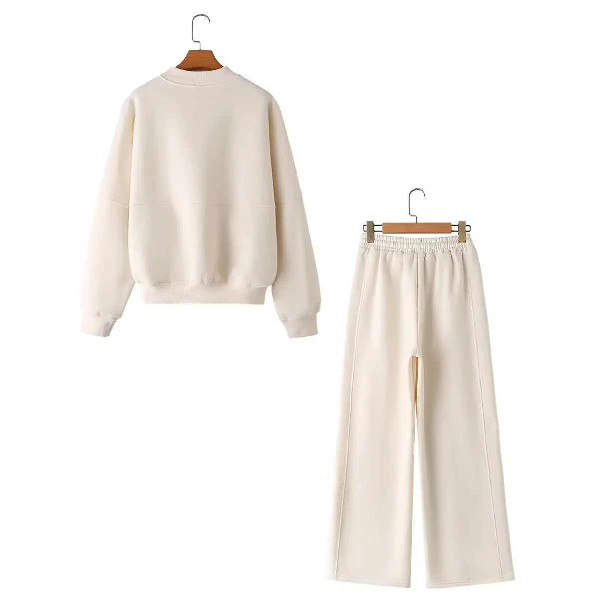 TRAFZR Cotton Zipper Cardigan Sets To Woman 2024 Tracksuit Suits Baggy Pants Sportswear Women Sweater 2 Piece Set Women Outfits