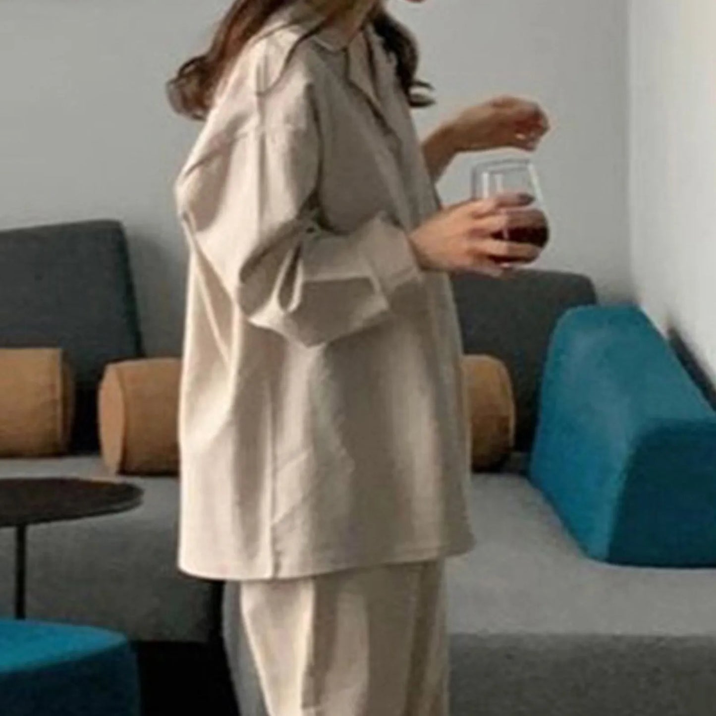 Striped Sleepwear Women Pajama Sets Korean Piiama Pants Sets for Women 2 Pieces Button Night Wears Long Sleeve Home Suit pigma