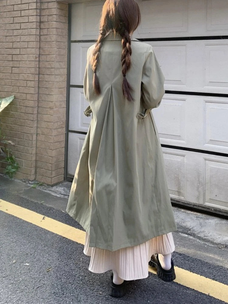 2025 Women's Coat Plus Size Mid-Length Jacket British Style Fashionable Temperament Spring Autumn Arrival Windbreaker Outerwear
