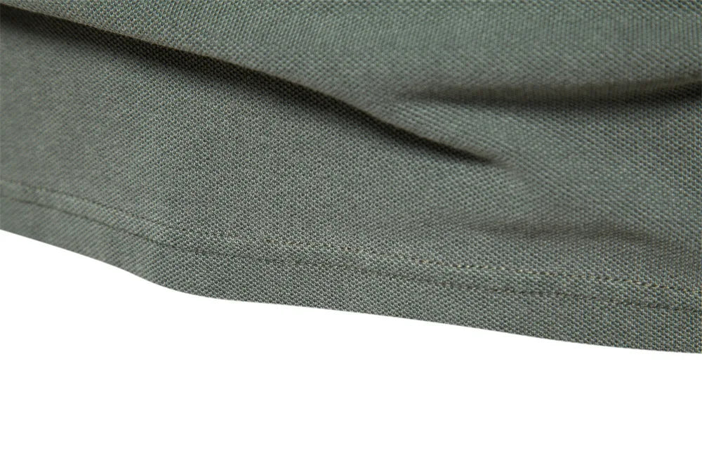 2025 Men's Summer Short Sleeve Lapel Polo Shirts 100% Cotton Solid Slim T-shirts Fashion Casual Business Golf Sport Tops for Men
