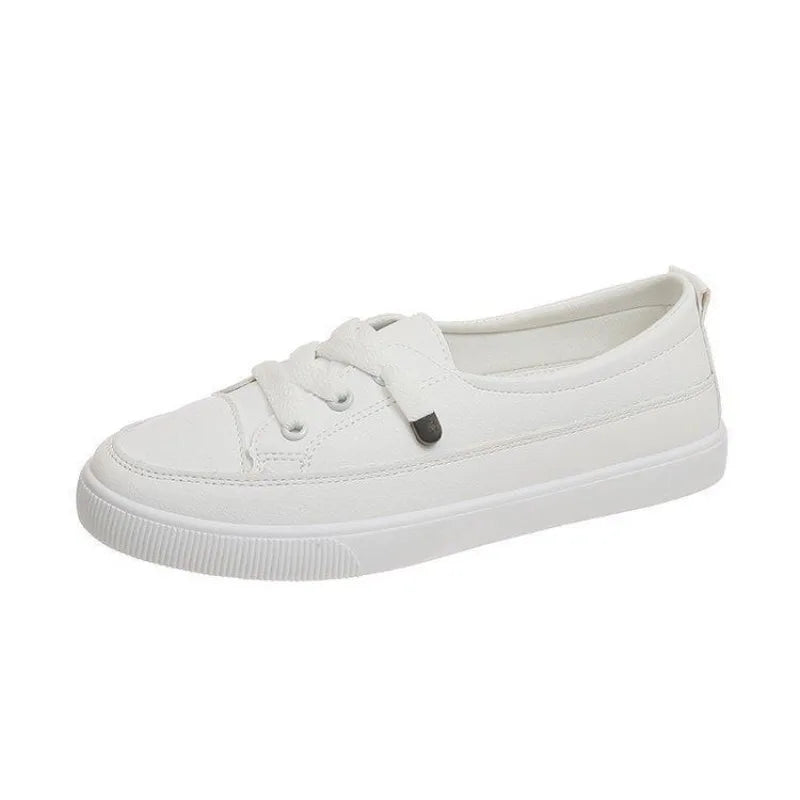 Women's Shoes 2024 New PU Leather Comfortable Casual Sports Shoes Fashionable Versatile Flat White Shoes