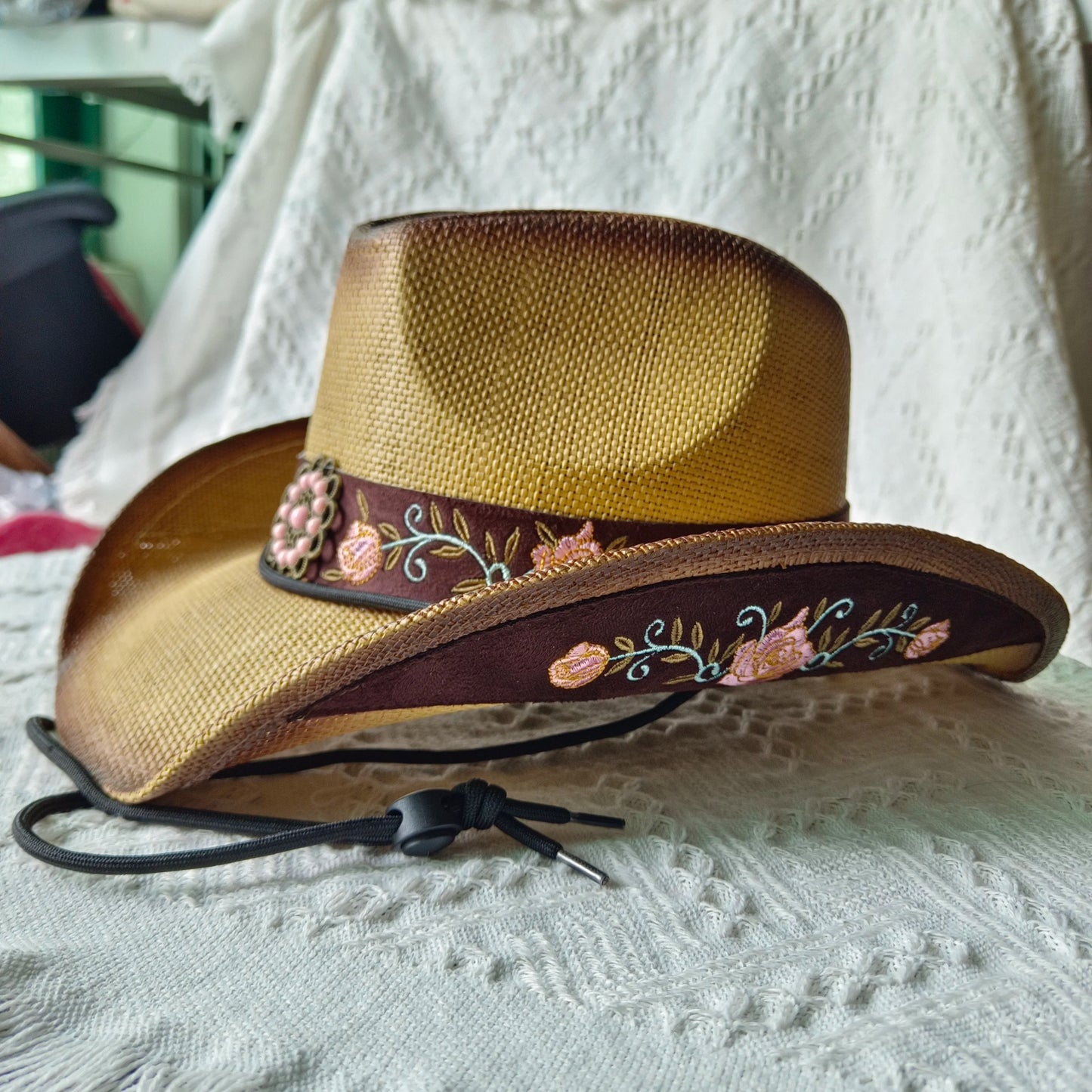 hats straw cowgirl western hat  mexican hat  retro curling hat western cowboy hat outdoor riding hat travel sports hat