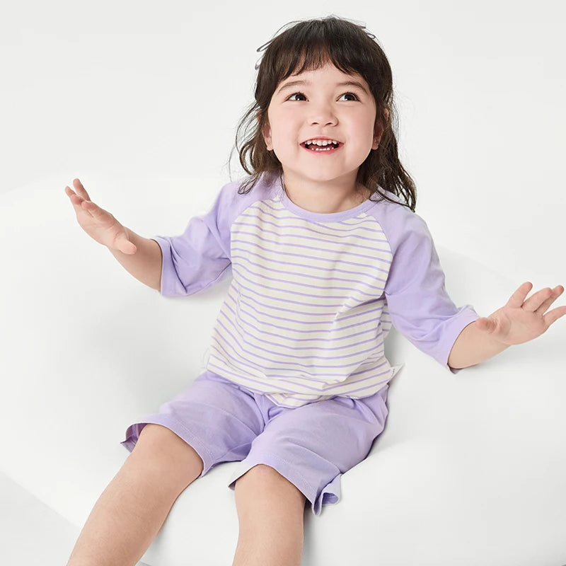 Balabala Pajama Sets Boys GirlsThin 2025 Summer New Air-conditioned Clothing Home Wear for Young and Older Children Parent-Child