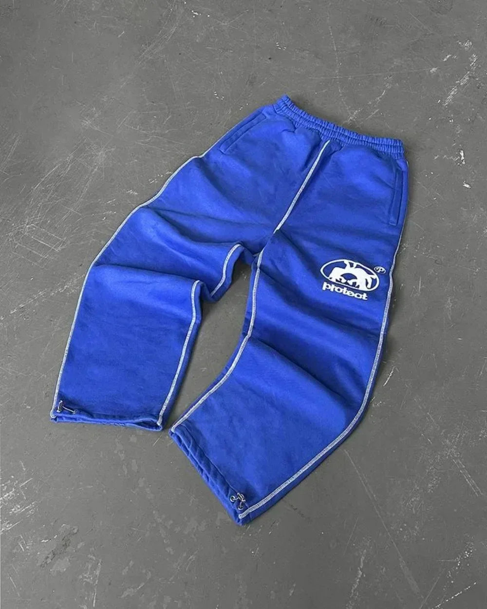 Y2K Retro Straight Pants Tracksuit Streetwear Pants Personalized Pant Leg Zipper Embroidery  Hip Hop Casual Joggers Men Pants