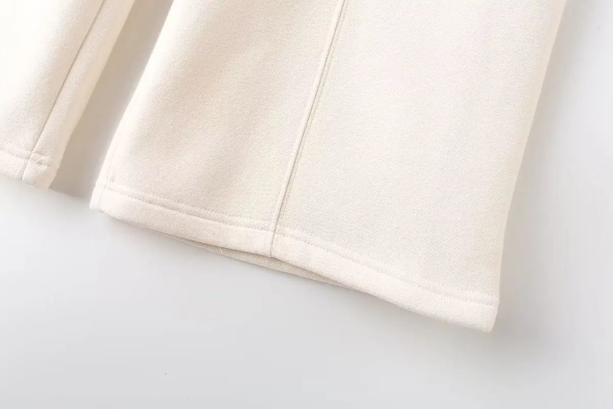 TRAFZR Cotton Zipper Cardigan Sets To Woman 2024 Tracksuit Suits Baggy Pants Sportswear Women Sweater 2 Piece Set Women Outfits