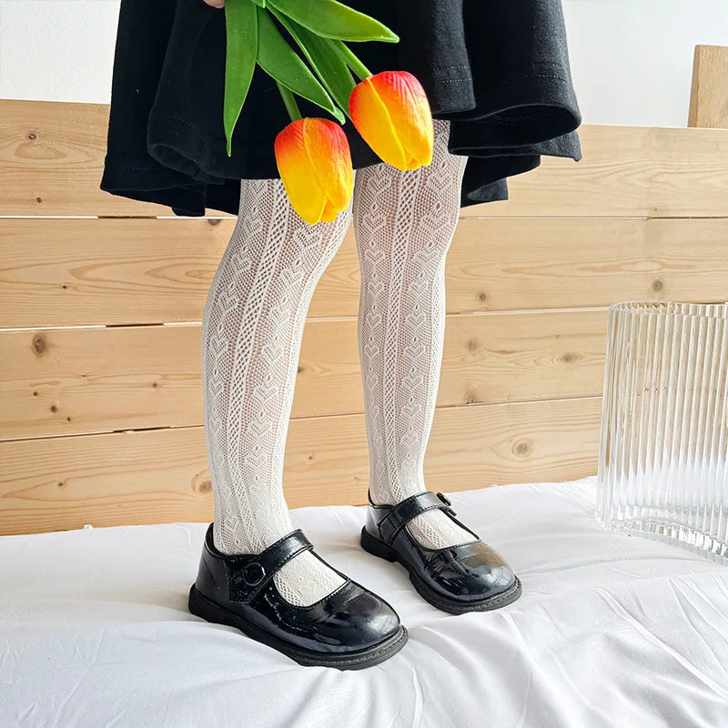 Girls Tights Princess Fishnet Cotton Baby Girl's One-Piece Pantyhose Baby Spring Summer New Style Trousers Lace Stocking