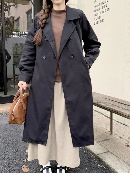 2025 Women's Coat Plus Size Mid-Length Jacket British Style Fashionable Temperament Spring Autumn Arrival Windbreaker Outerwear