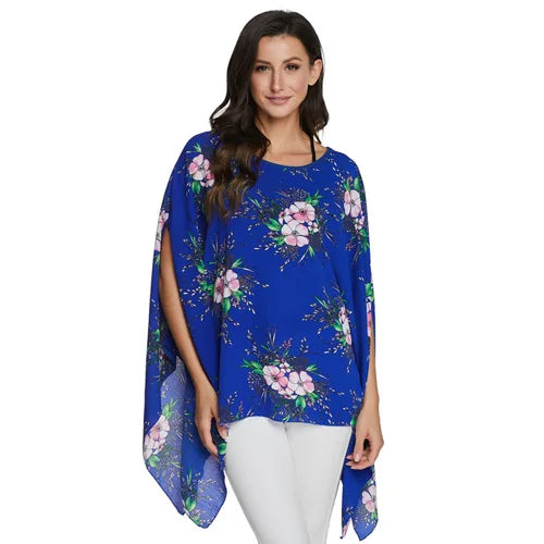 BHflutter Blusas Mujer de Moda 2018 Blouse Women Shirt Batwing Sleeve Casual Summer Tops Tees Solid Chiffon Blouses Plus Size
