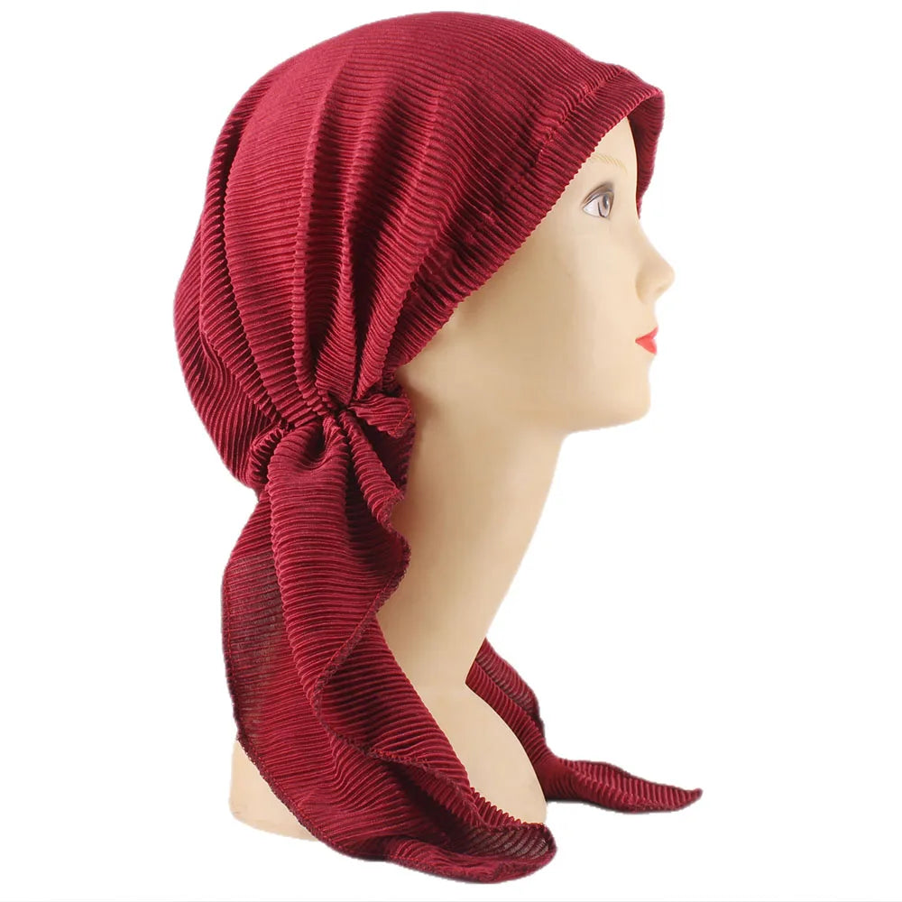Top Sale Fashion New Women Beanies Skullies Arab Middle East Lady Hat Headwrap Tube Turban Bonnet Headwear Underscarf Hats