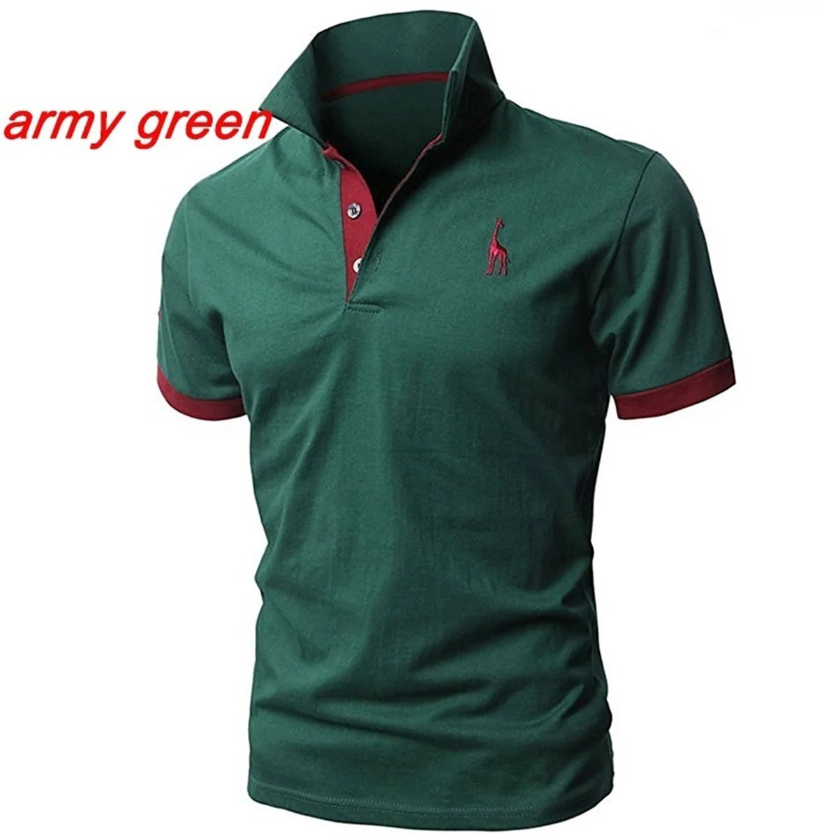 Fashion Cartoon Embroidery Polo Shirts for Men Casual Solid Color Slim Fit Mens Polos New Summer Fashion Brand Men Clothing