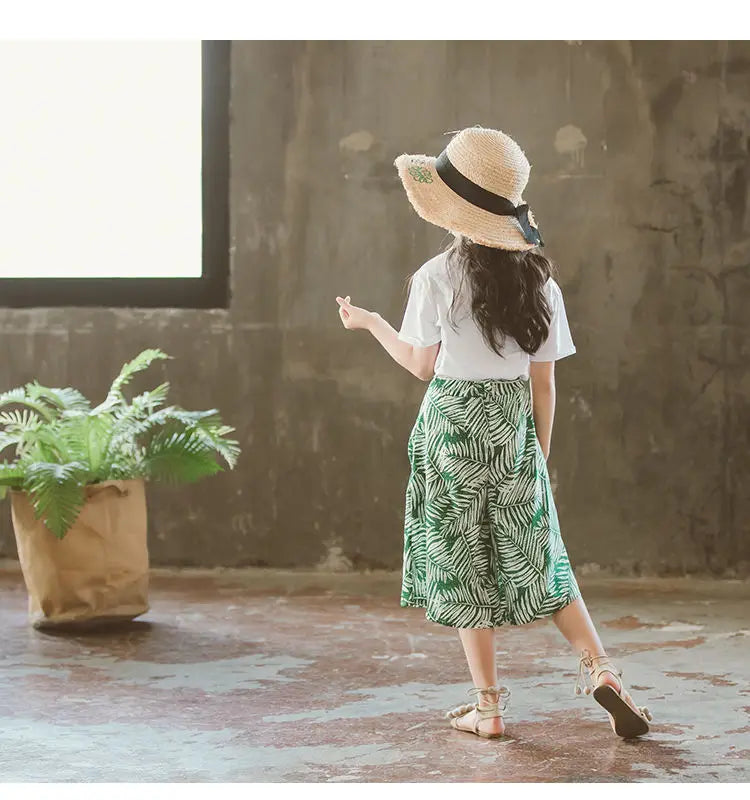 Summer 2025 Baby Girls Clothes Sets Outfits Kids Clothes Short Sleeve+Pants Children Clothing Set 6 10 11 12Y Kids Clothes Girls