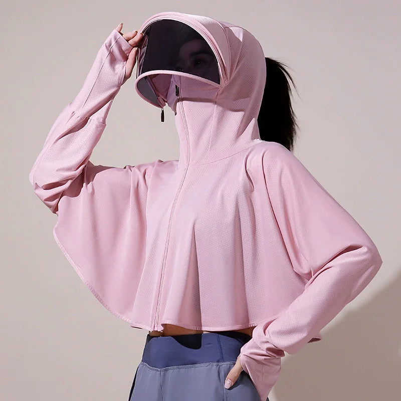 Summer Sun-protective Women's Clothing Breathable Smock Ice Silk Thin UV Protection Ladies Cloak & Cape For Women