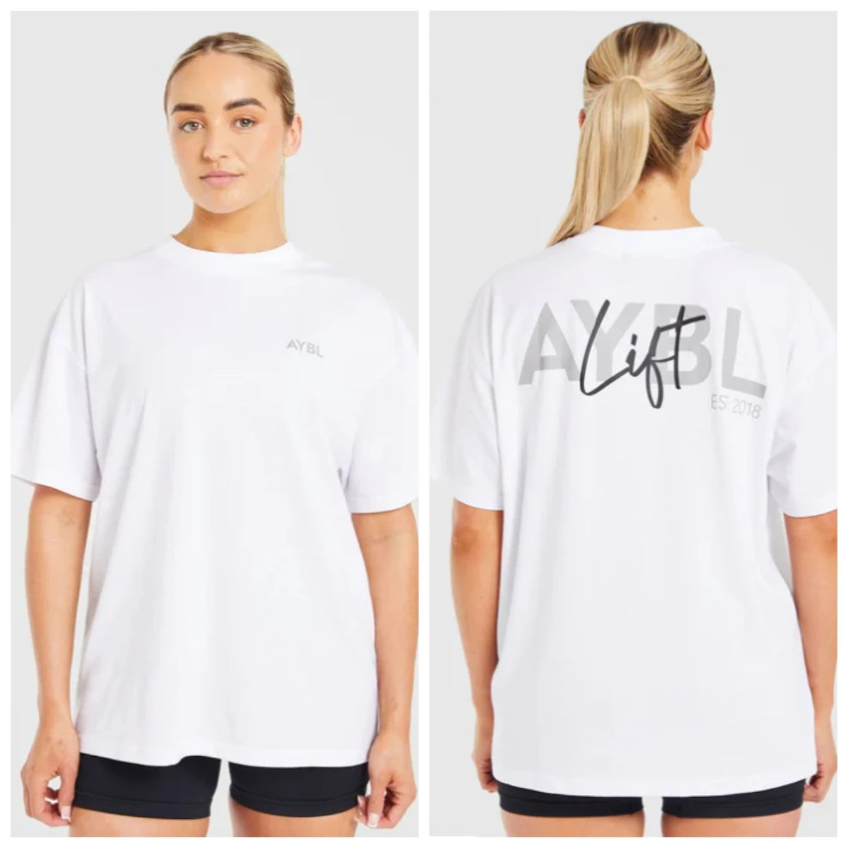 AYBL Letter Print Summer High Quality Men's and Women's Short-sleeved T-shirt New Sports Fitness Crew Neck Short-sleeved Top