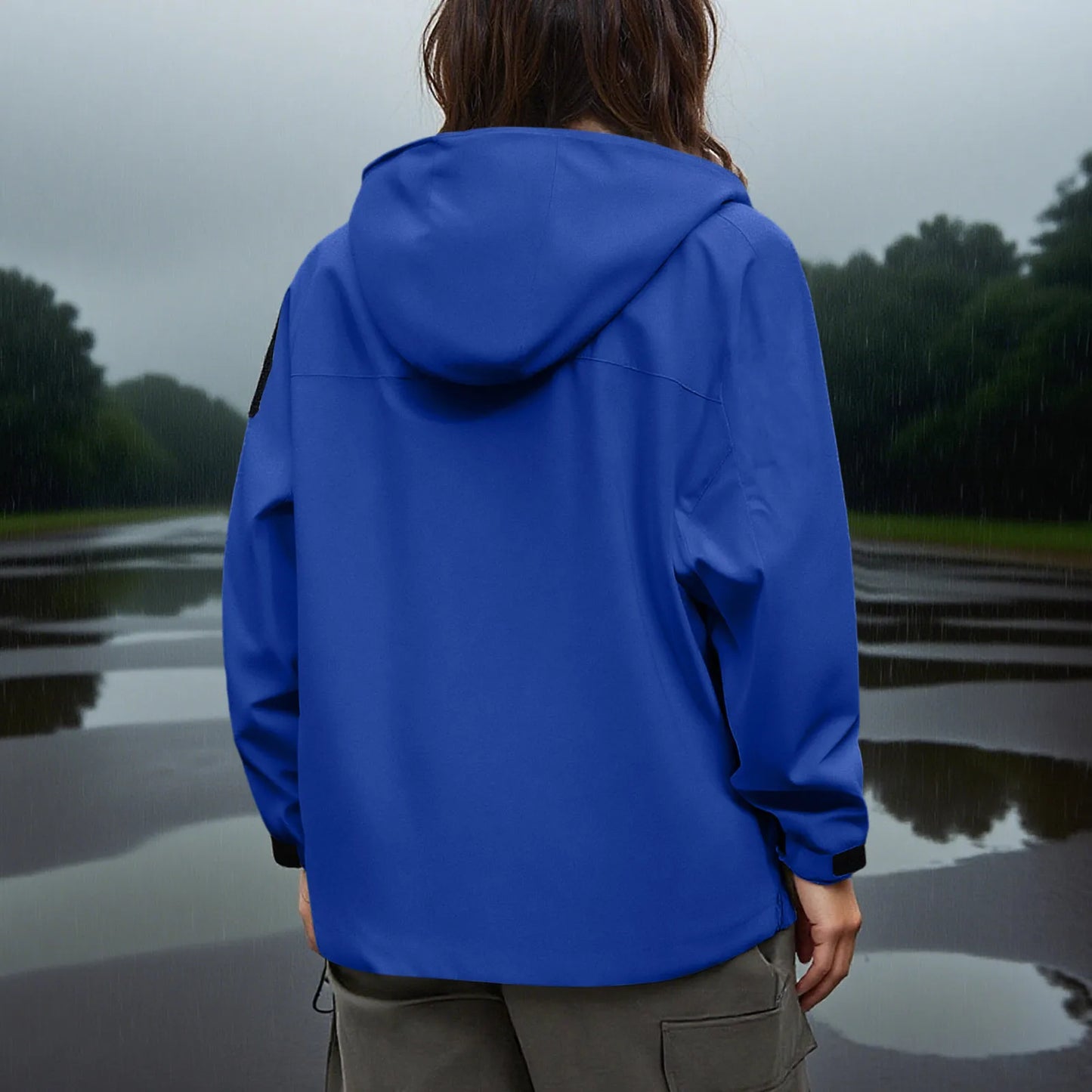 Women'S Tops Hooded Windbreaker Women'S Jacket Waterproof Coat Outdoor Travel Contrast Functional Style Solid Color Adventure