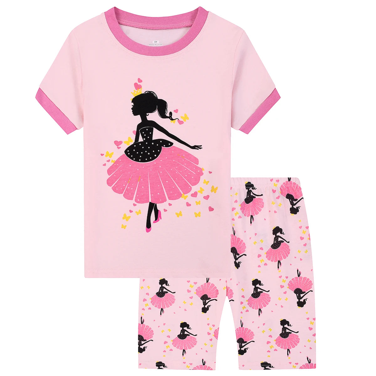 Pajamas for Girls, Pjs for Girl Summer Cotton Pajama, Children Shorts Set