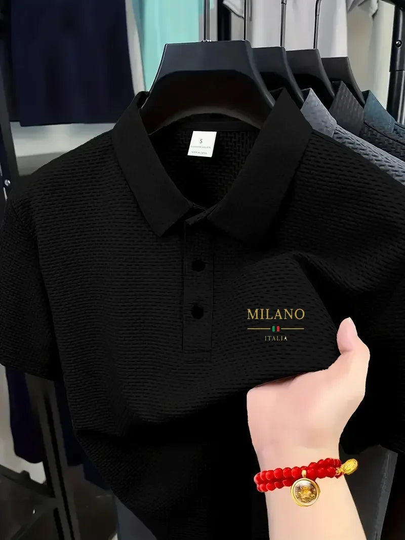 Cool POLO shirts for men's casual wear, with exquisite craftsmanship, with lapel, button closure, in solid color, classic and fa