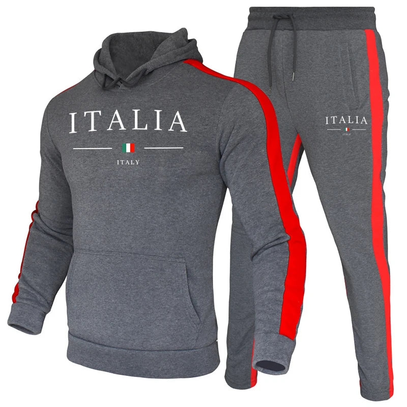 Jogging Men's Tracksuit Fashion Casual Hot Sales Men Two Piece Outdoors Set and Single Piece Black Sweatpants Hoodie Comfortable