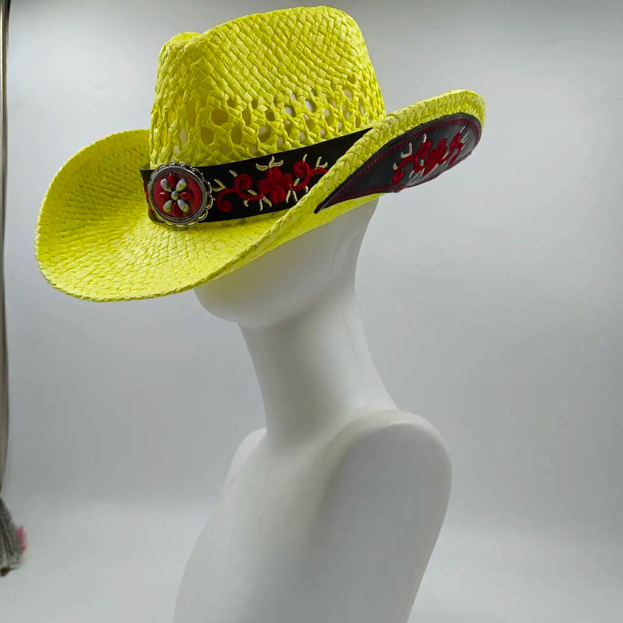 hats straw cowgirl western hat  mexican hat  retro curling hat western cowboy hat outdoor riding hat travel sports hat