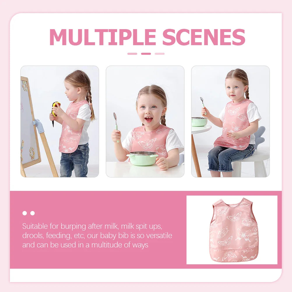Sleeveless Waterproof Bib For Toddler Kids Meal Time Eating Apron Burp Cloth Baby Bibs Baby Apron Kids Meal Bib Toddler Eating