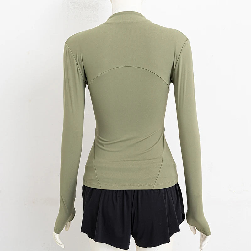 Yoga Clothes Windbreaker Women's Autumn Winter Professional Sports Jogging Cycling Long-sleeved Fitness Running Shirts Tops Gym