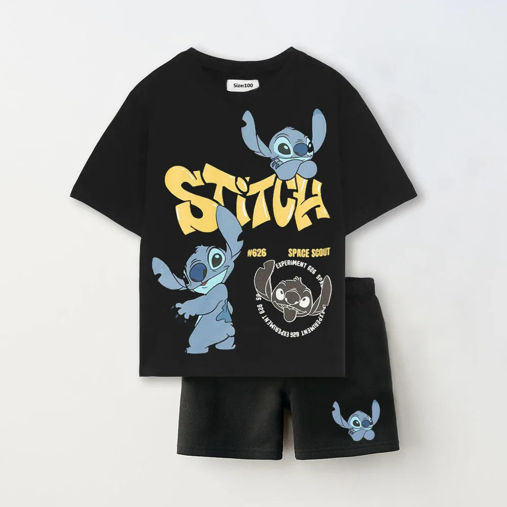 Summer Children Boy Outfits Fashion Cartoon Casual Tshirt Top + Shorts Cute Cotton Baby Clothes Suits
