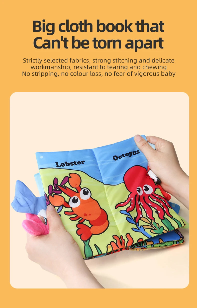 Baby Cloth Book 6 Pages 0-3 Year Old Early Education Parent-child Interaction Baby Toys For 0-3 Year Old Newborn Gifts