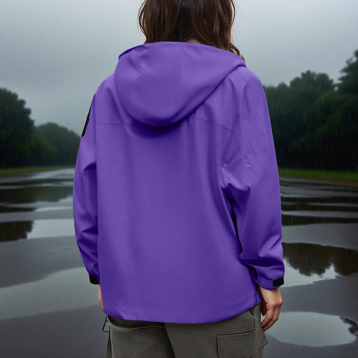 Women'S Tops Hooded Windbreaker Women'S Jacket Waterproof Coat Outdoor Travel Contrast Functional Style Solid Color Adventure