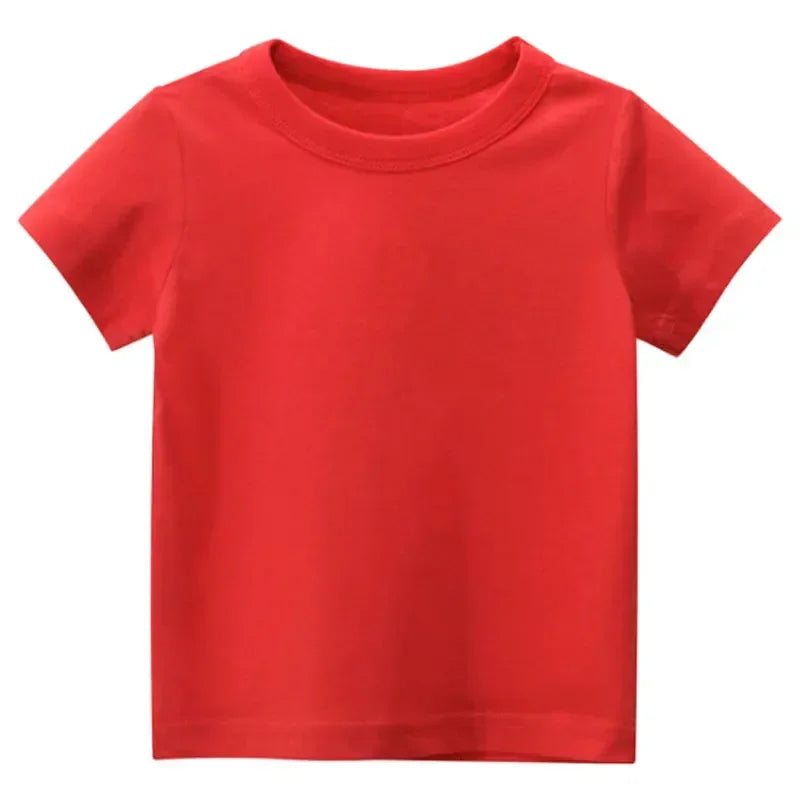 Kids Plain T Shirt Tops for Child Boys Girls Baby pure color Blank  Clothes White Black Children Summer Tees 1-16 Years