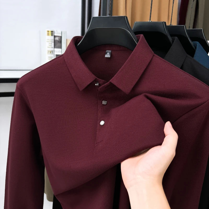 Polo shirt men's T-shirt long sleeved sweatshirt spring and autumn thin base shirt autumn top